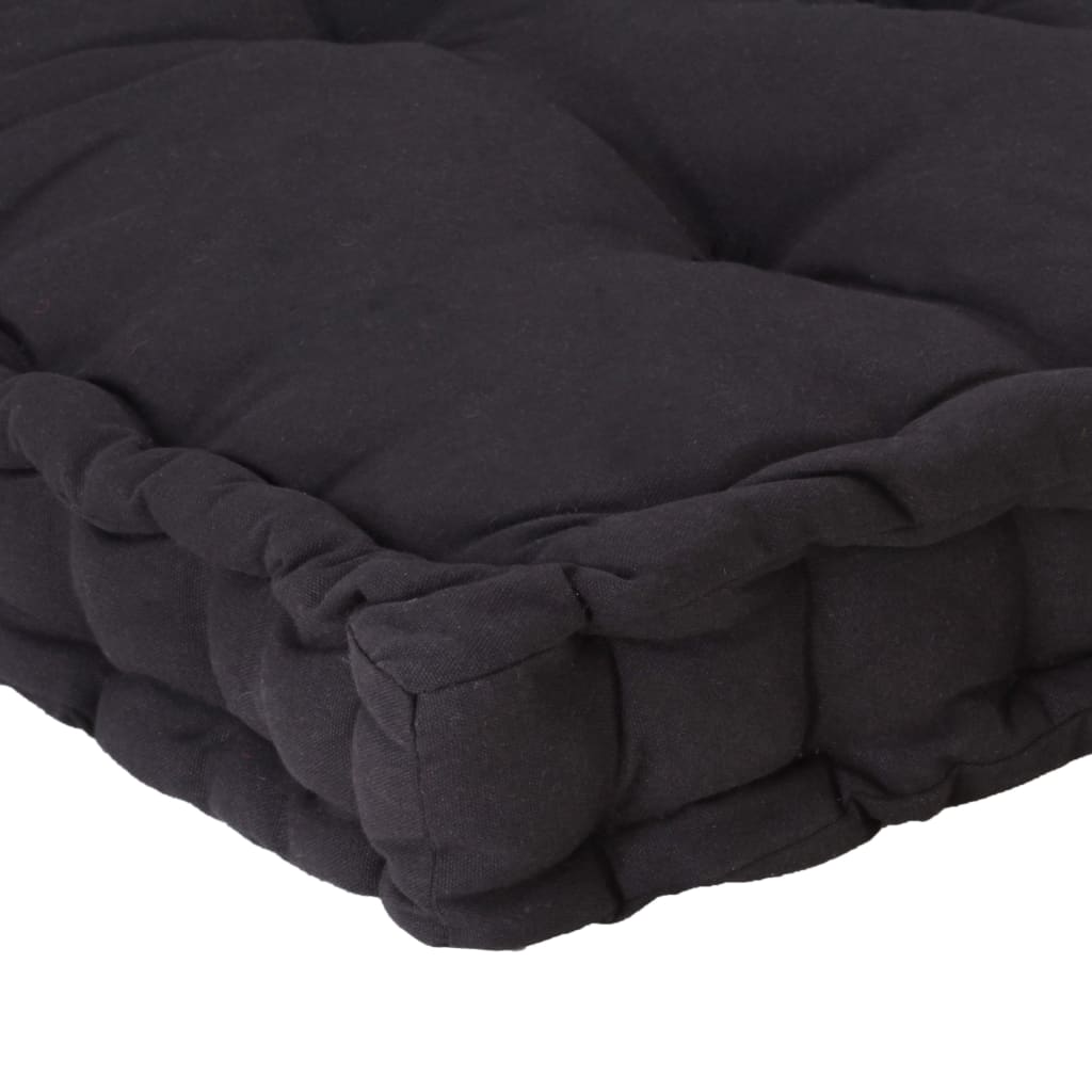 vidaXL Pallet Floor Cushion Cotton 120x80x10 cm Black
