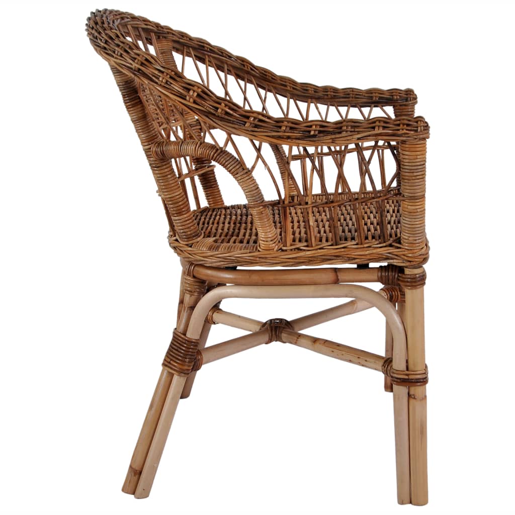 vidaXL Outdoor Chairs 4 pcs Natural Rattan Brown