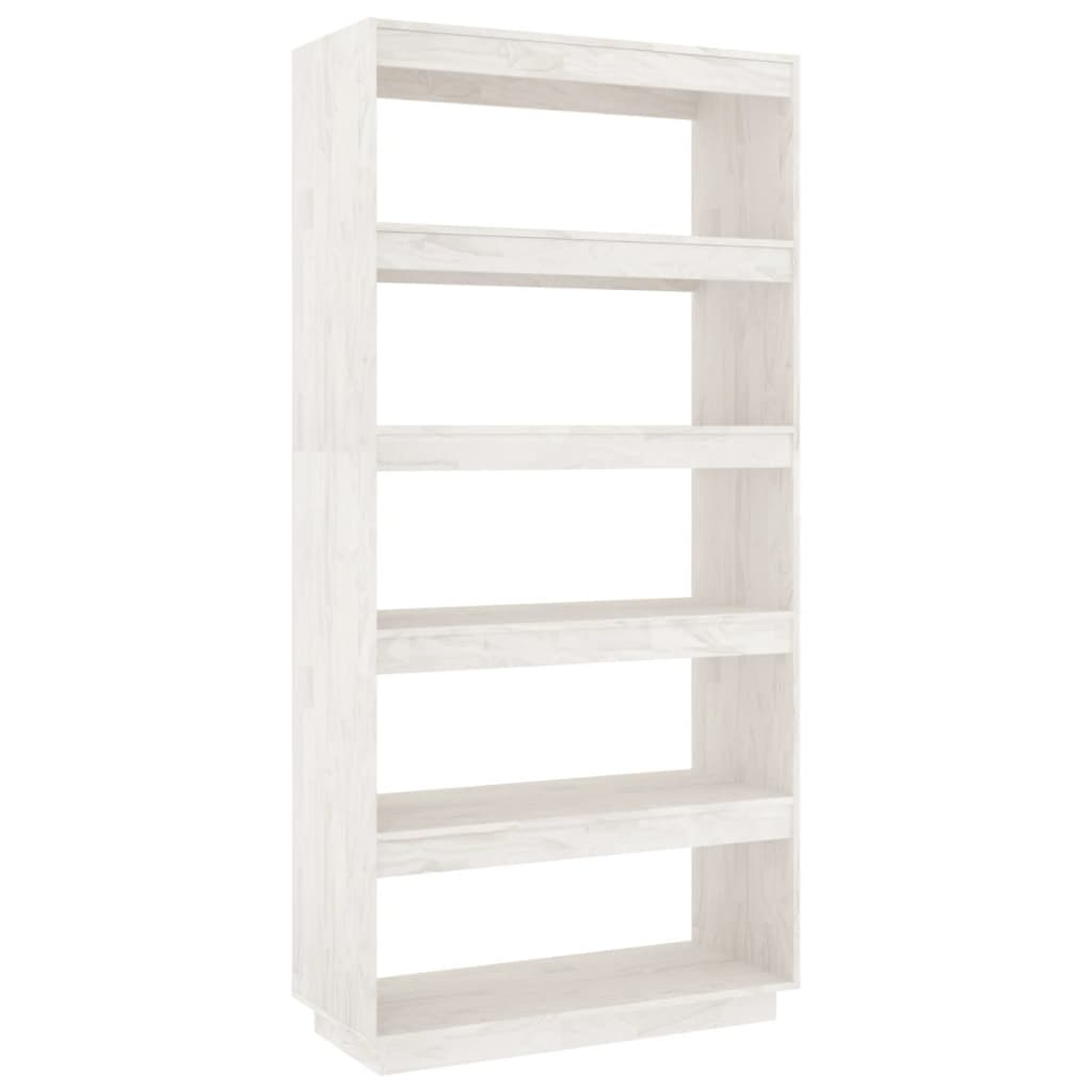 vidaXL Book Cabinet/Room Divider White 80x35x167 cm Solid Pinewood