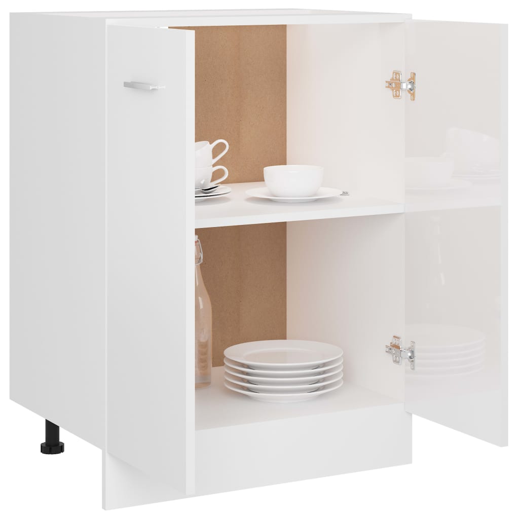 vidaXL Bottom Cabinet High Gloss White 60x46x81.5 cm Engineered Wood