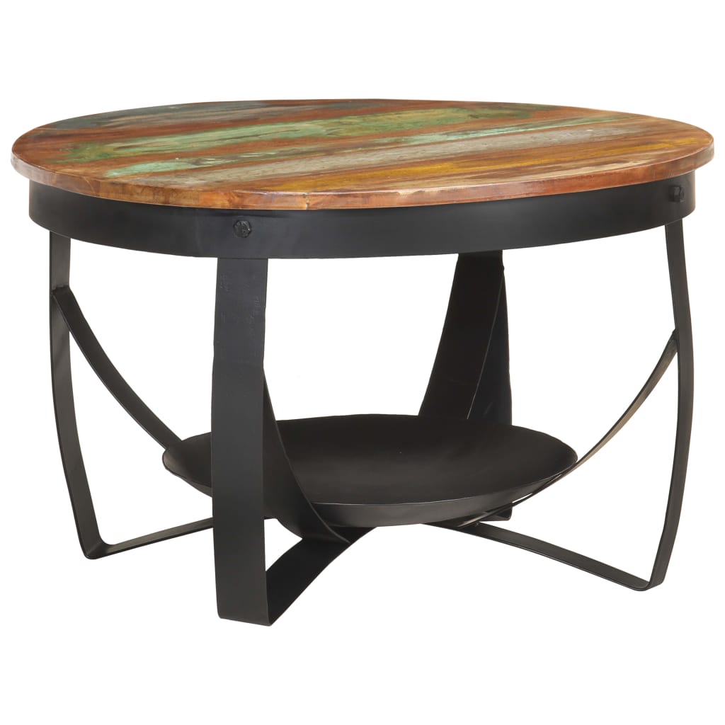 vidaXL Coffee Table Ø68x43 cm Solid Reclaimed Wood