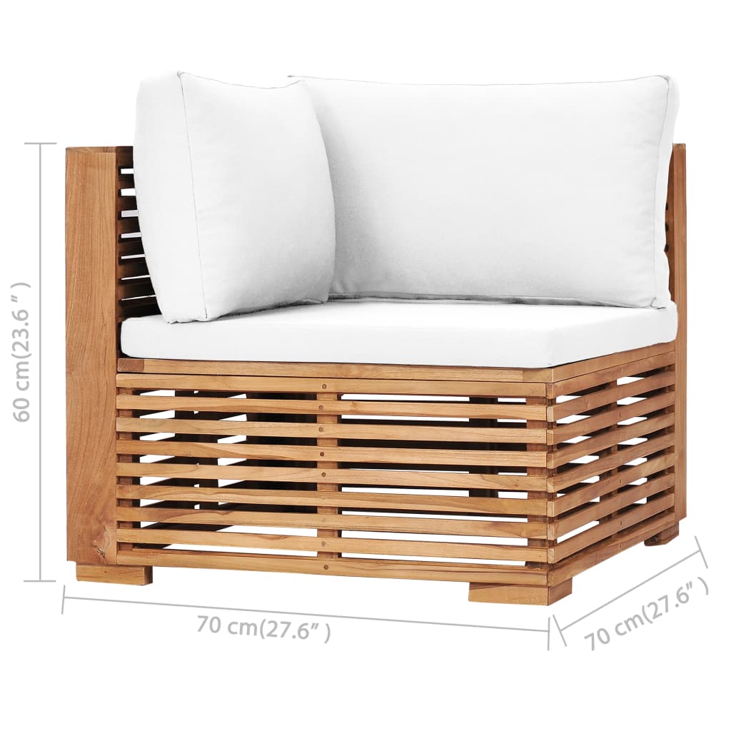 vidaXL Garden 2-Seater Sofa with Cushions Solid Teak Wood