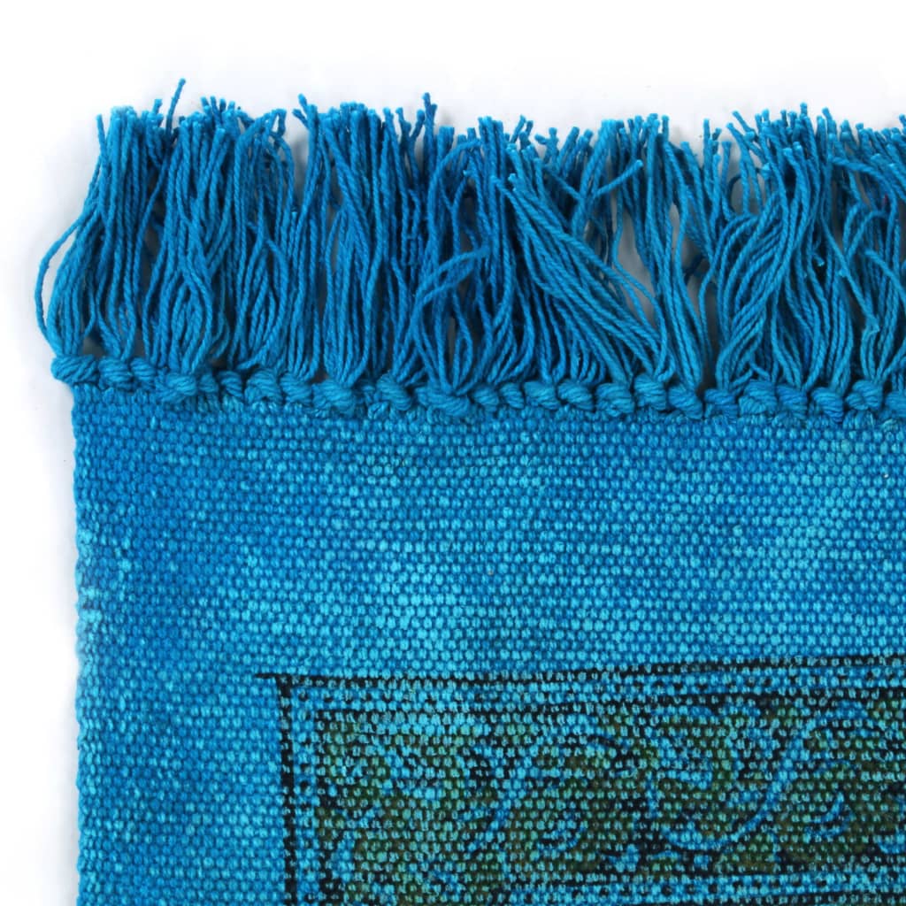 vidaXL Kilim Rug Cotton 120x180 cm with Pattern Turquoise
