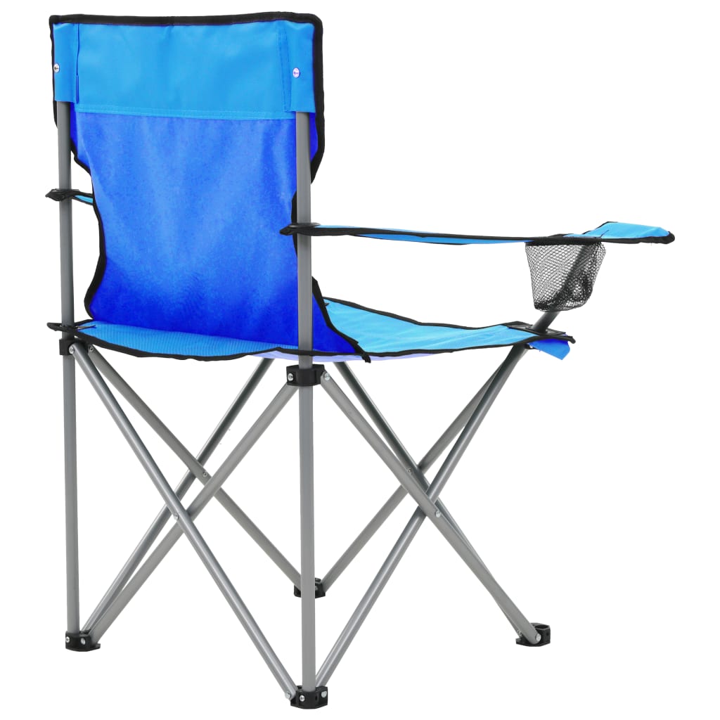 vidaXL Camping Table and Chair Set 3 Pieces Blue