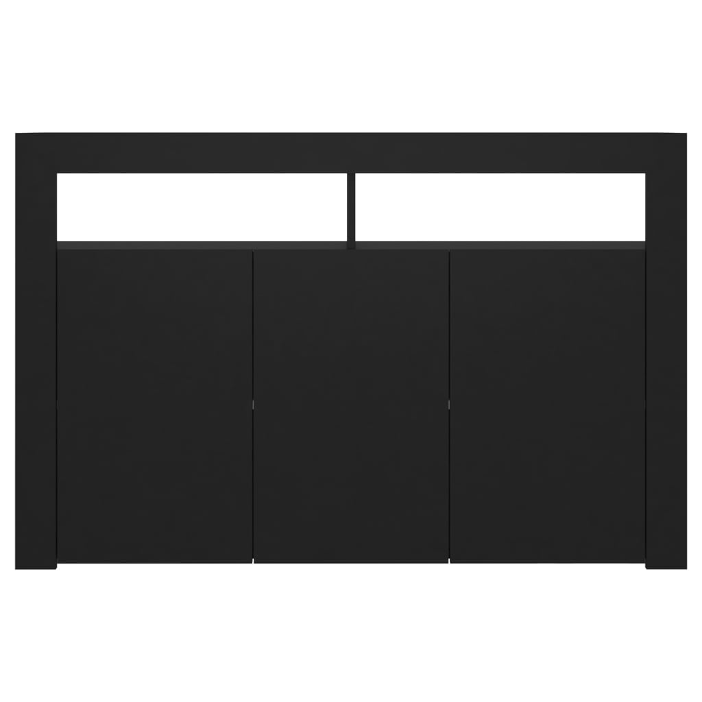 vidaXL Sideboard with LED Lights Black 115.5x30x75 cm