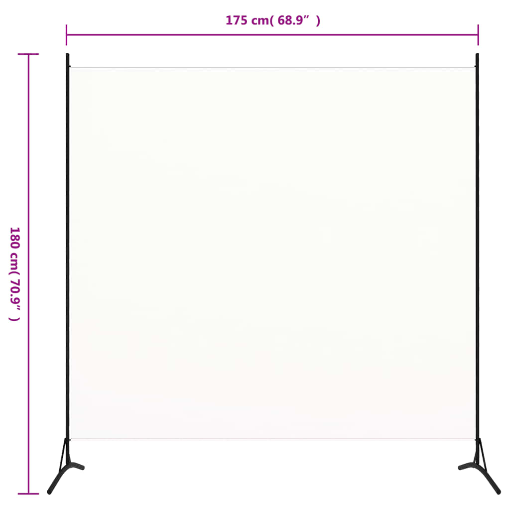 vidaXL 1-Panel Room Divider White 175x180 cm