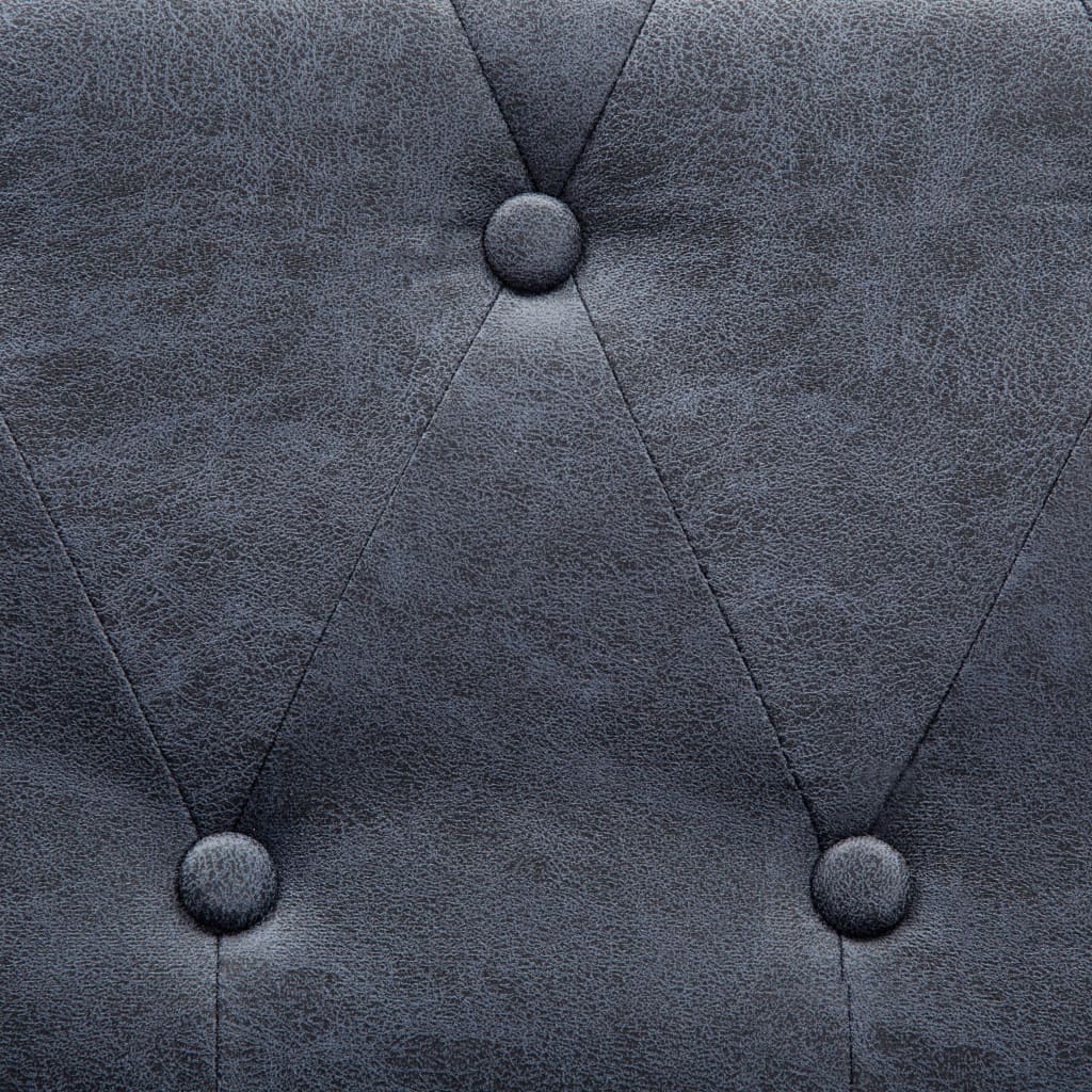 vidaXL Chesterfield Sofa Set Artificial Suede Leather Grey