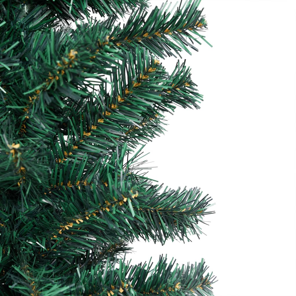 vidaXL Slim Artificial Pre-lit Christmas Tree with Ball Set Green 240 cm