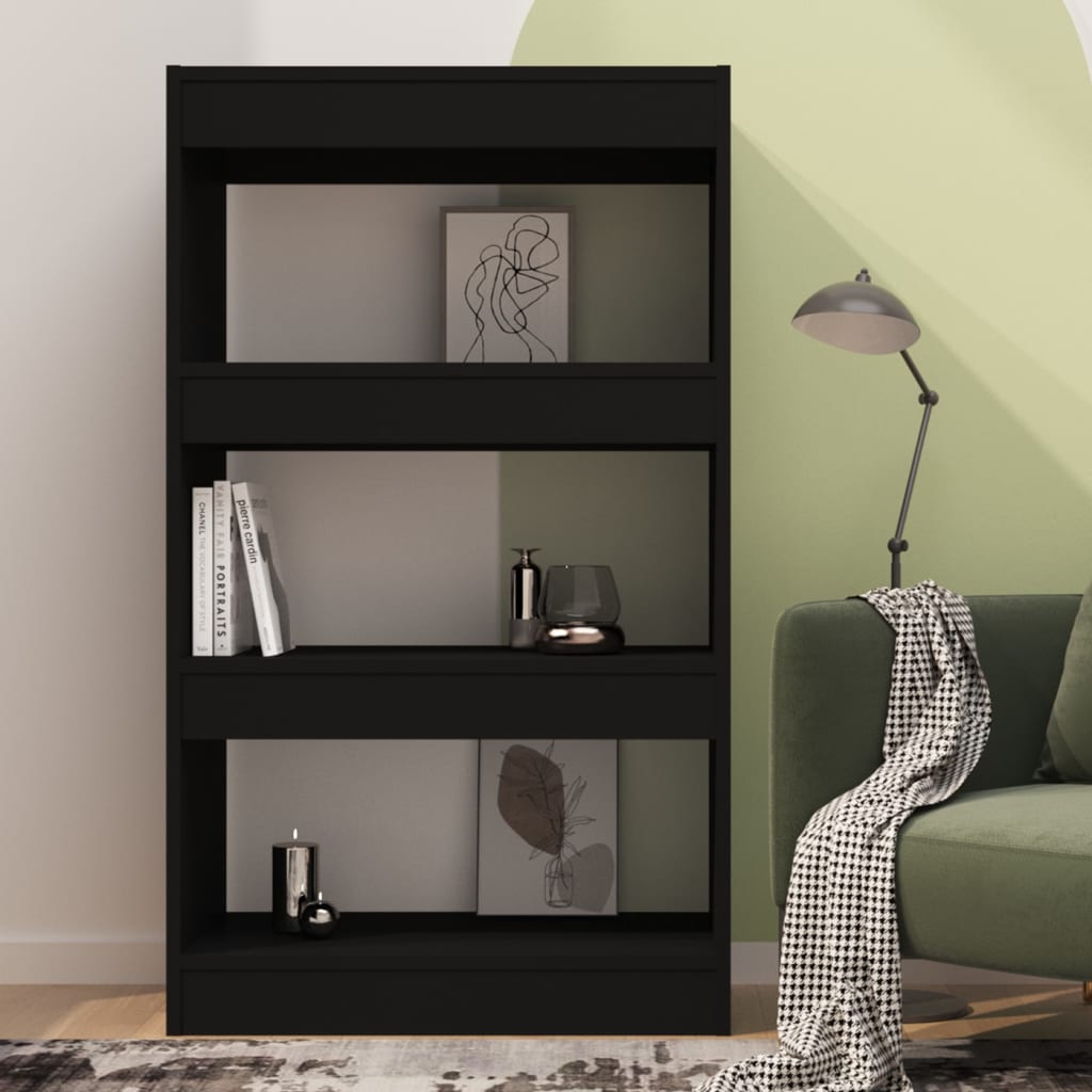 vidaXL Book Cabinet/Room Divider Black 60x30x103 cm Engineered Wood