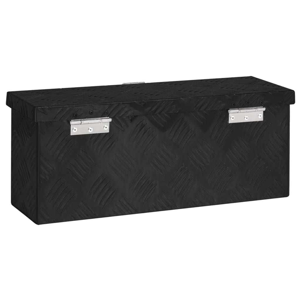vidaXL Storage Box Black 50x15x20.5 Aluminium
