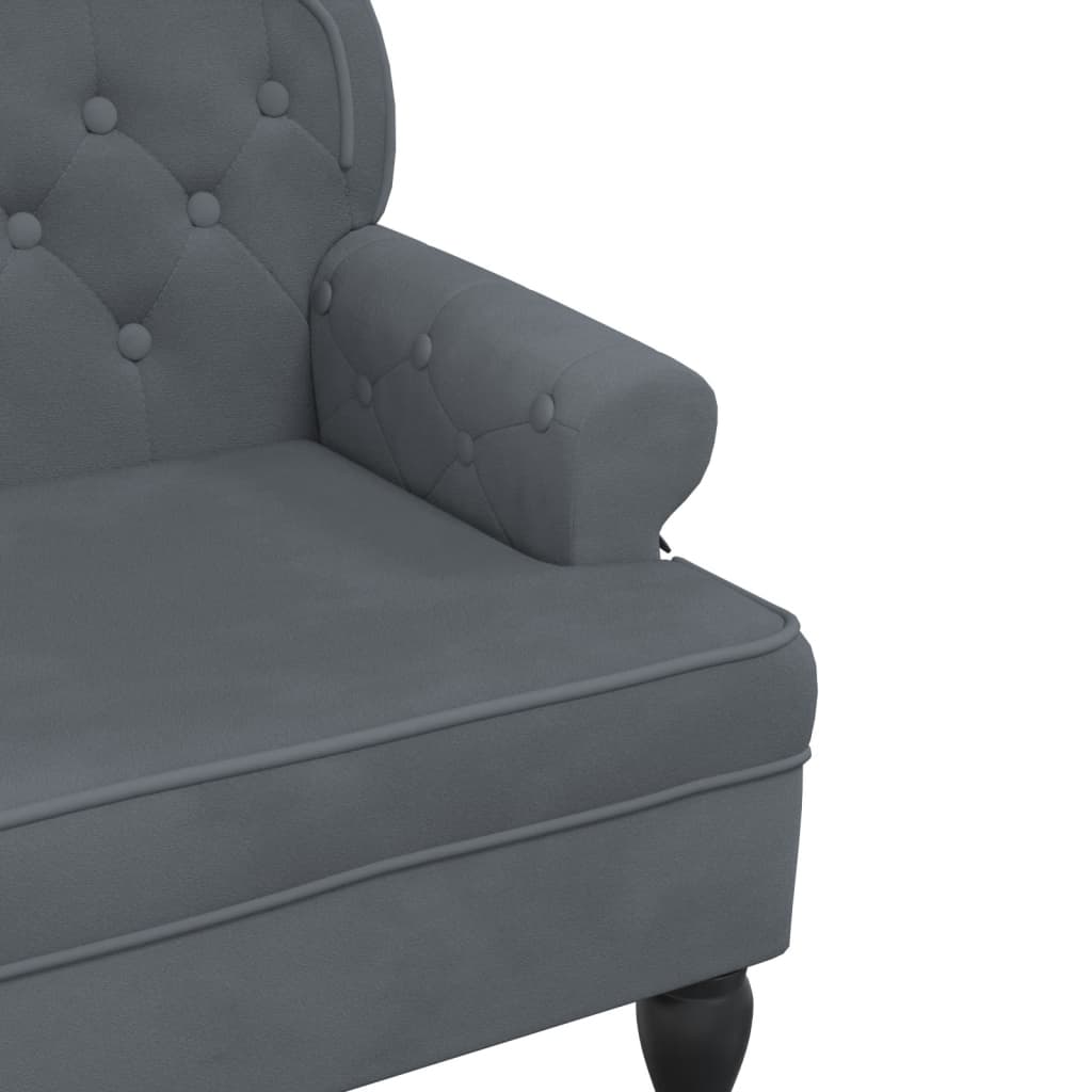 vidaXL Bench with Backrest Dark Grey 119.5x64.5x75 cm Velvet