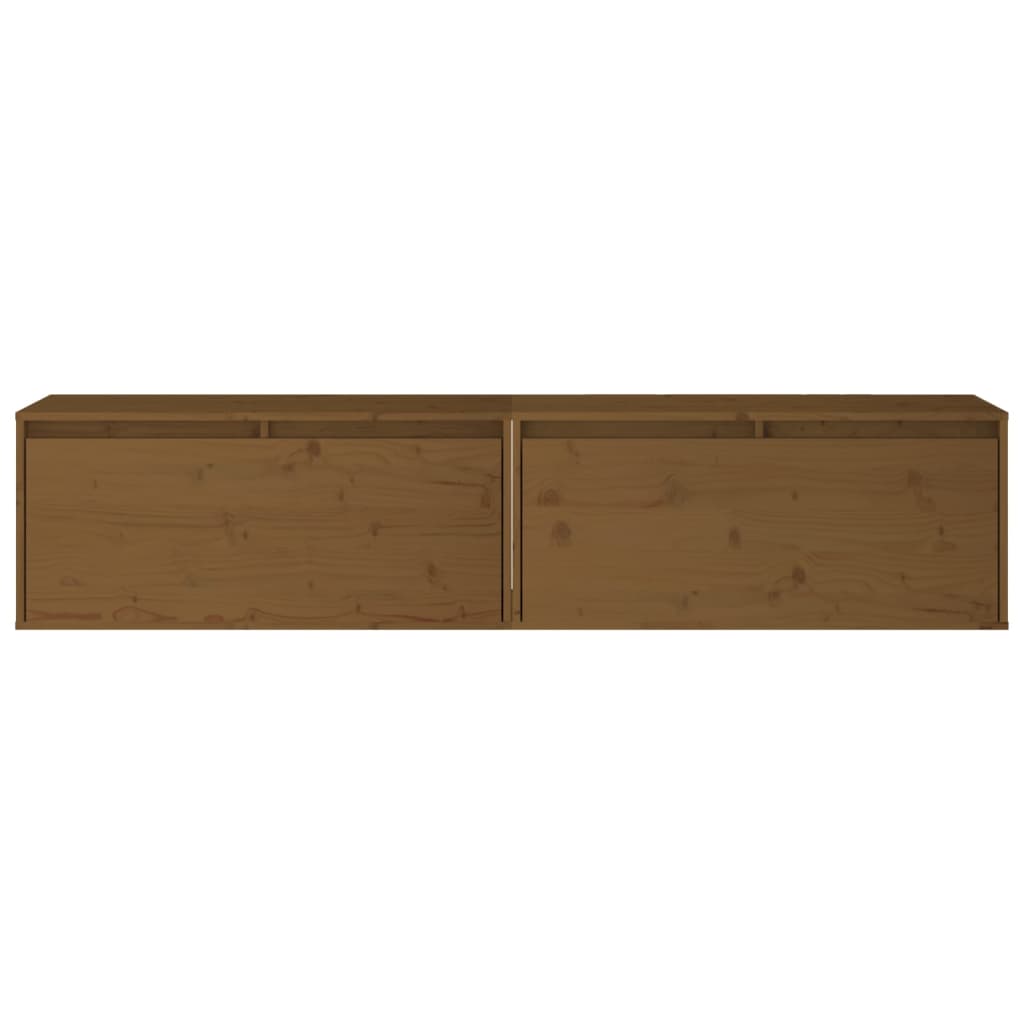vidaXL Wall Cabinets 2 pcs Honey Brown 80x30x35 cm Solid Wood Pine