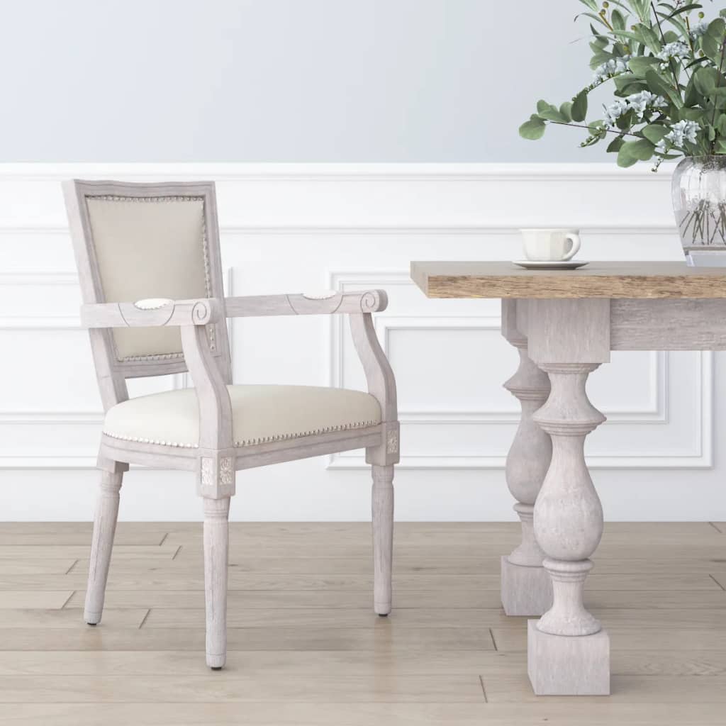vidaXL Dining Chair Beige linen