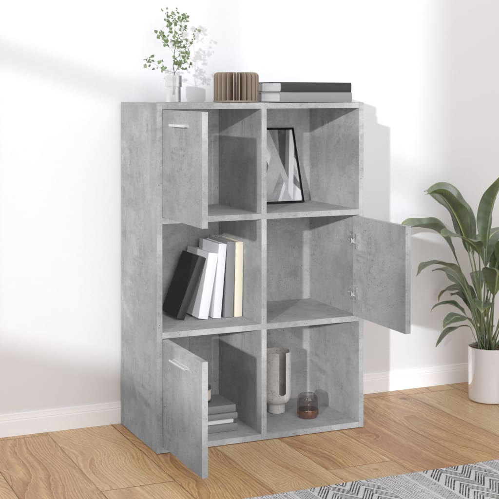 vidaXL Storage Cabinet Concrete Grey 60x29.5x90 cm Engineered Wood