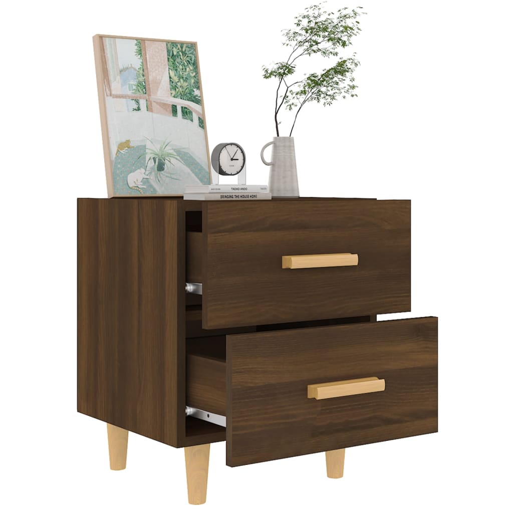 vidaXL Bed Cabinets 2 pcs Brown Oak 40x35x47.5 cm