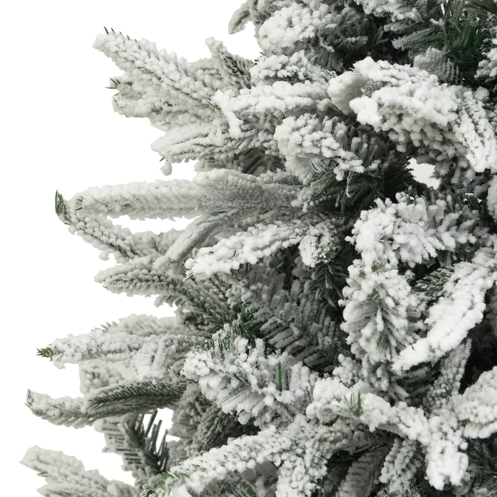 vidaXL Artificial Christmas Tree LED&Ball Set&Flocked Snow 240cm PVC&PE