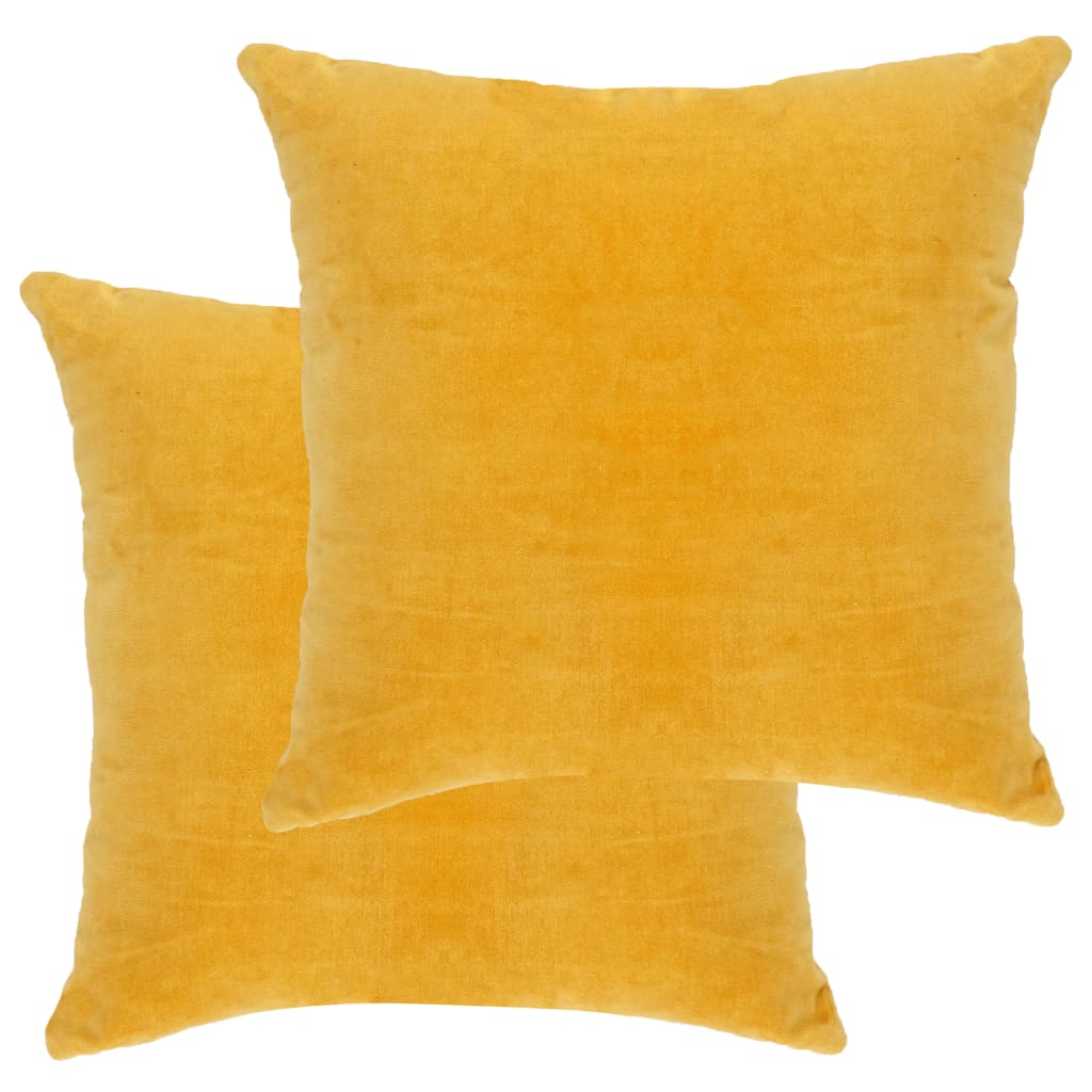 vidaXL Cushions Cotton Velvet 2 pcs 45x45 cm Yellow