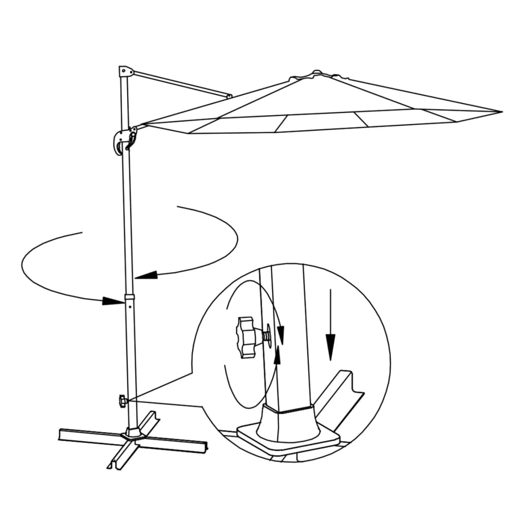 vidaXL Cantilever Umbrella 3 m Round Aluminium Green