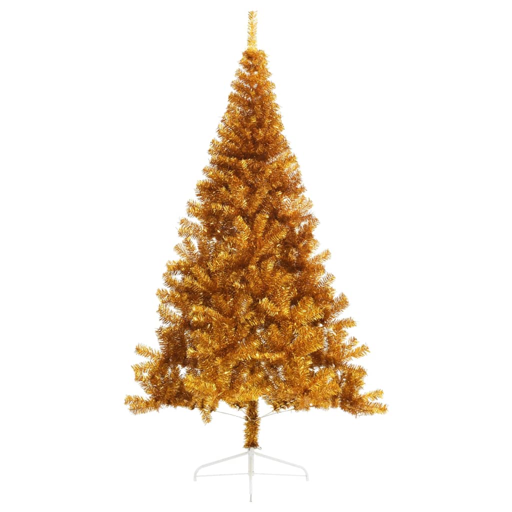 vidaXL Artificial Half Christmas Tree with Stand Gold 210 cm PET