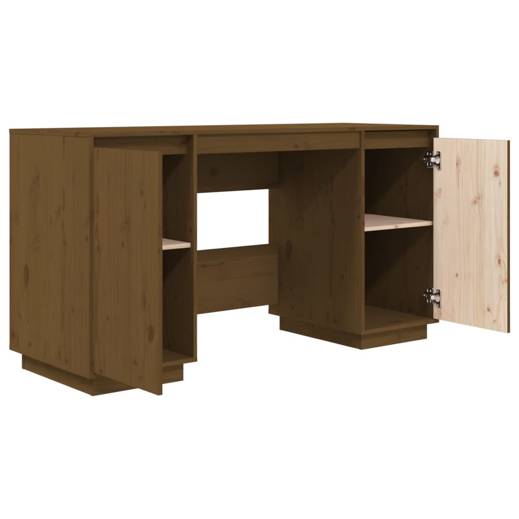 vidaXL Desk Honey Brown 140x50x75 cm Solid Wood Pine