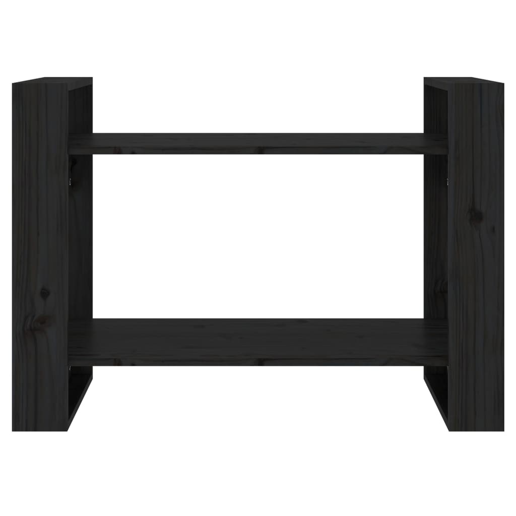 vidaXL Book Cabinet/Room Divider Black 80x35x56.5 cm Solid Wood Pine