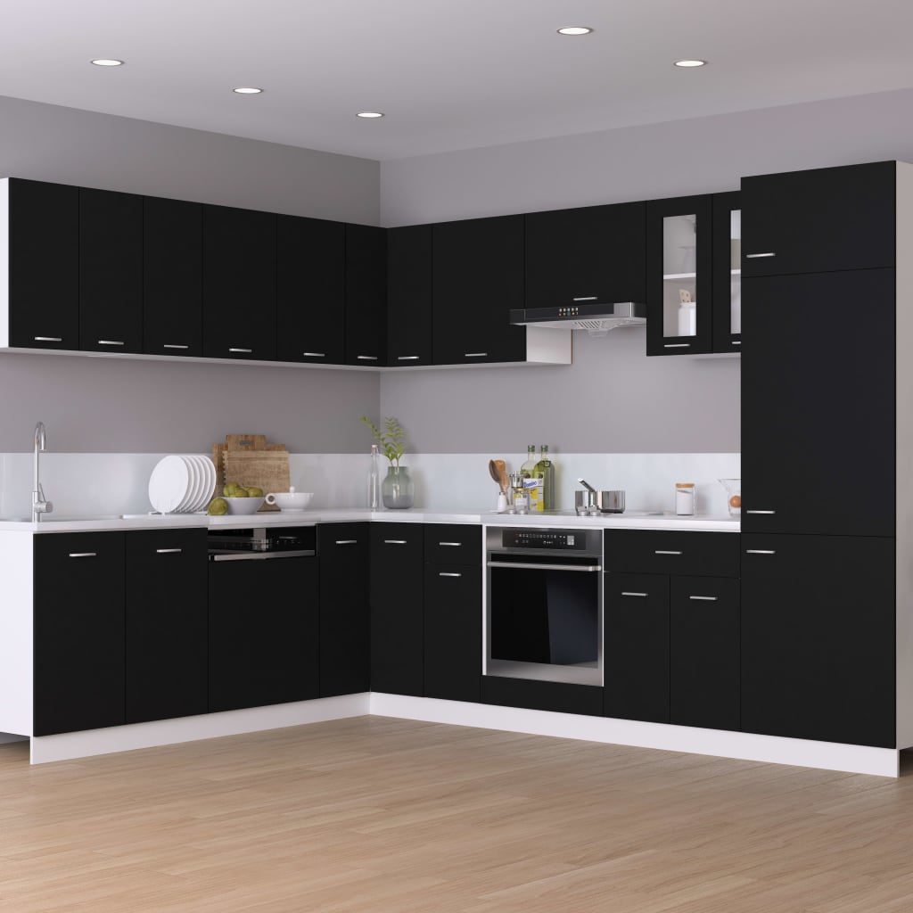 vidaXL Hanging Cabinet Black 29.5x31x60 cm Engineered Wood