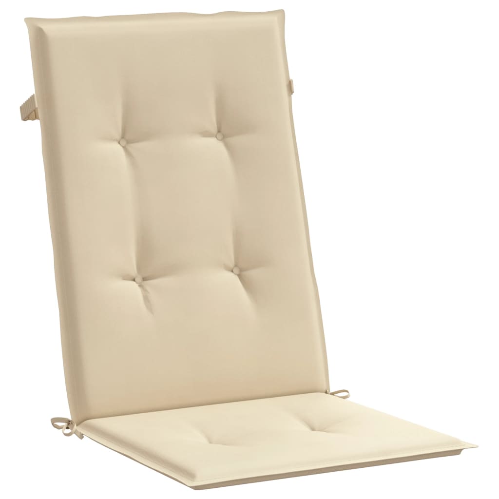 vidaXL Garden Highback Chair Cushions 6 pcs Beige 120x50x3 cm Fabric