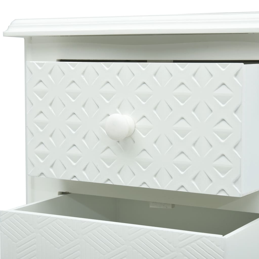 vidaXL Bedside Cabinet White 43x32x65 cm MDF