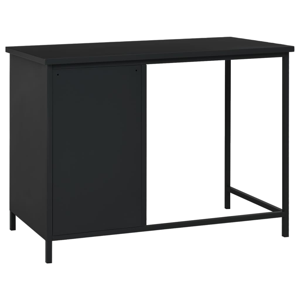 vidaXL Industrial Desk with Drawers Black 105x52x75 cm Steel