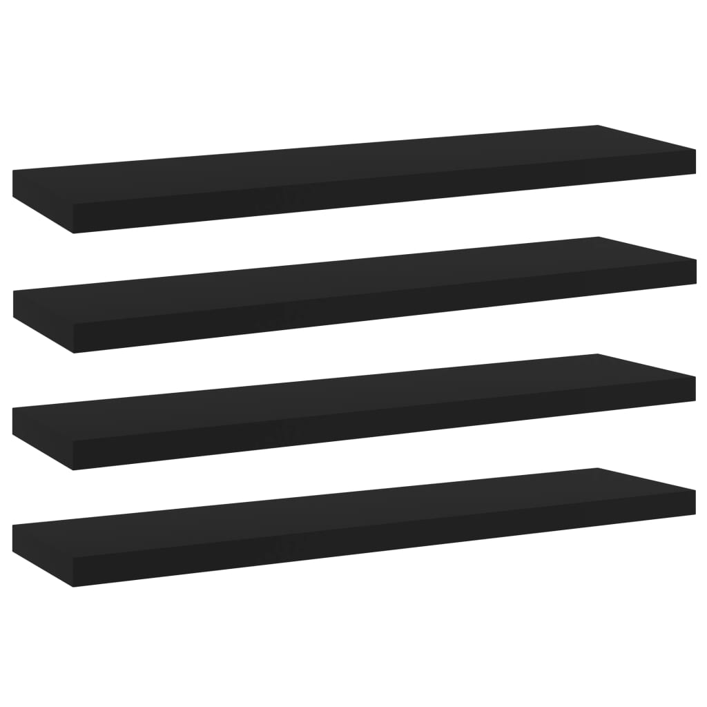 vidaXL Bookshelf Boards 4 pcs Black 40x10x1.5 cm Engineered Wood
