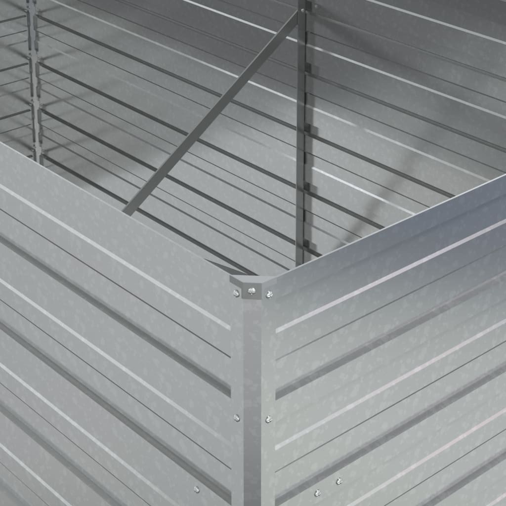 vidaXL Garden Raised Bed 160x80x77 cm Galvanized Steel Silver