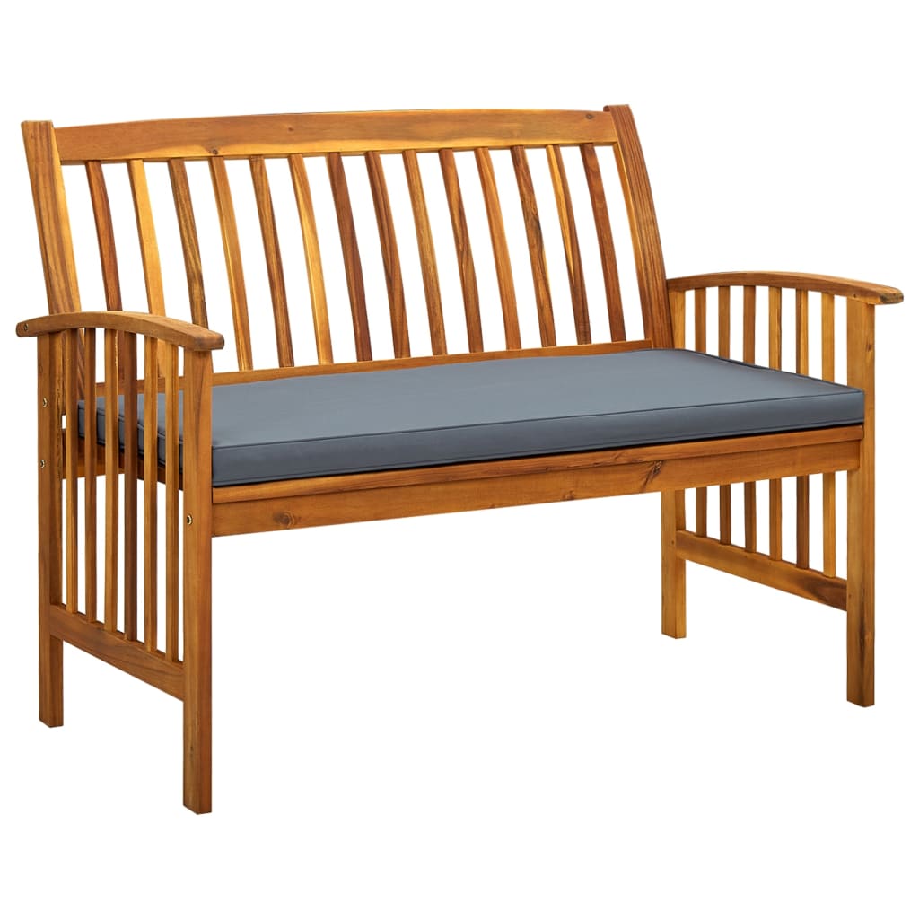 vidaXL Garden Bench with Cushion 119 cm Solid Acacia Wood