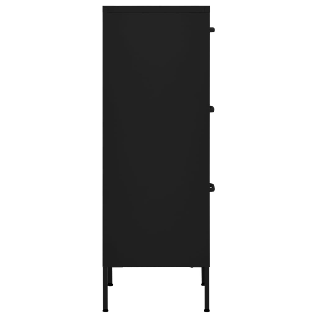 vidaXL Storage Cabinet Black 42.5x35x101.5 cm Steel