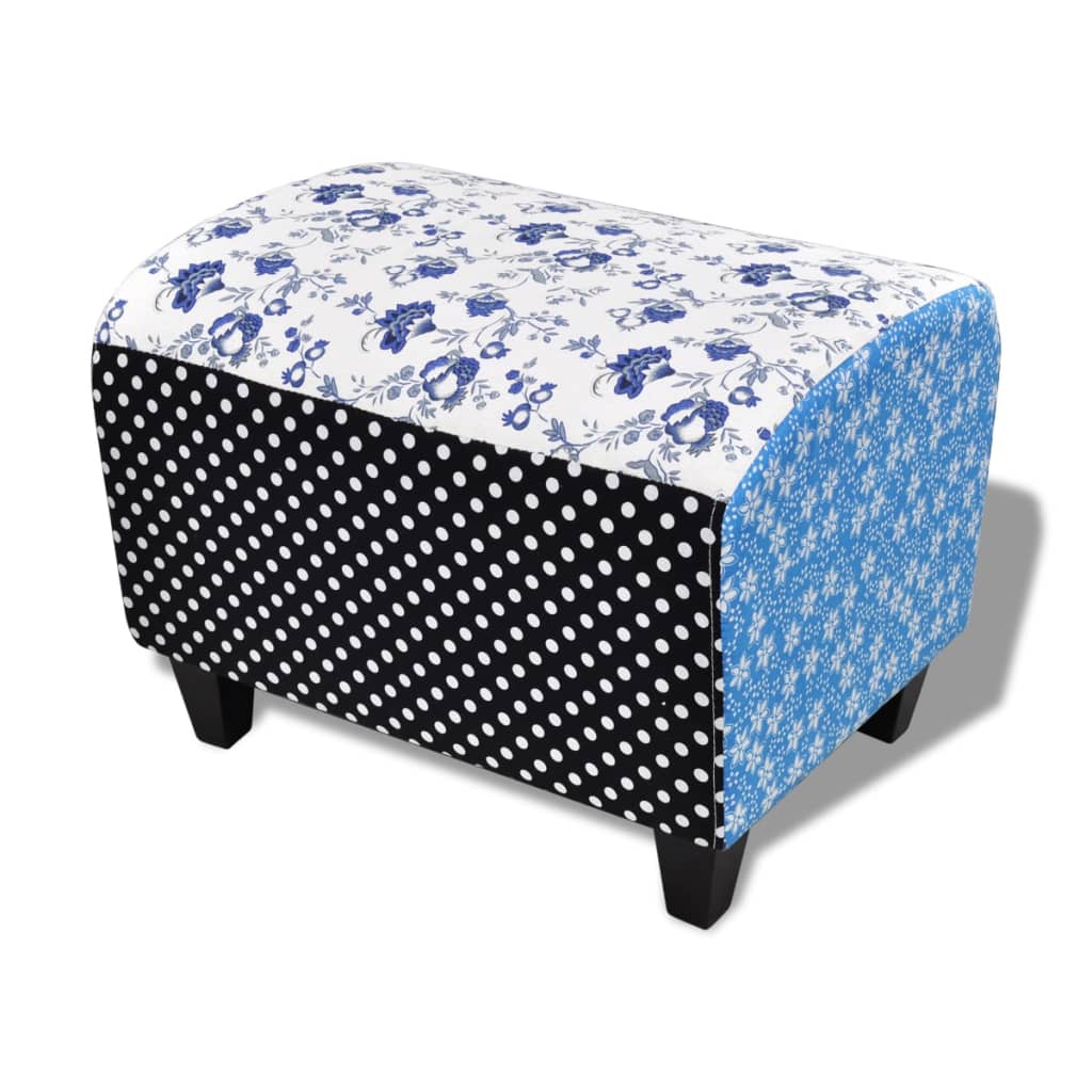 Patchwork Foot Stool Ottoman Country Living Style Flower Spot