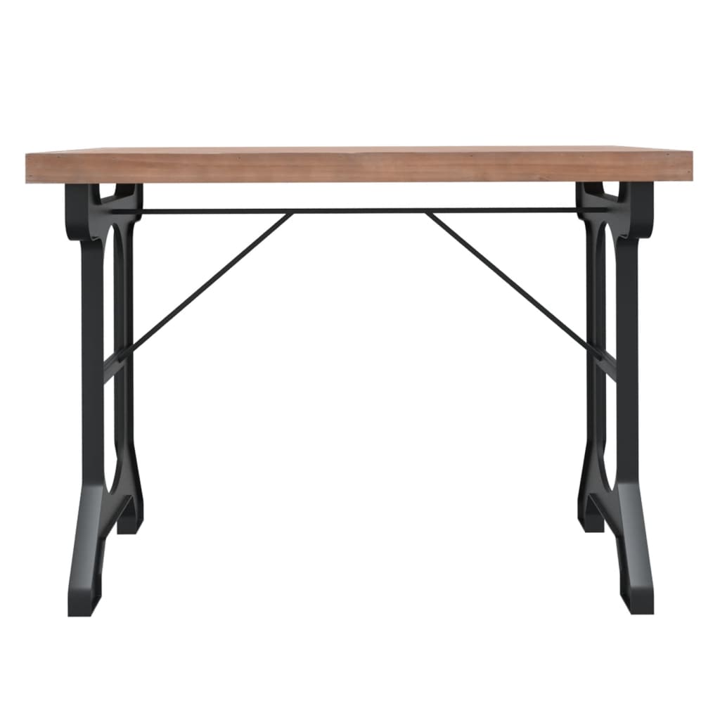 vidaXL Dining Table 110x65x82 cm Solid Wood Fir and Iron