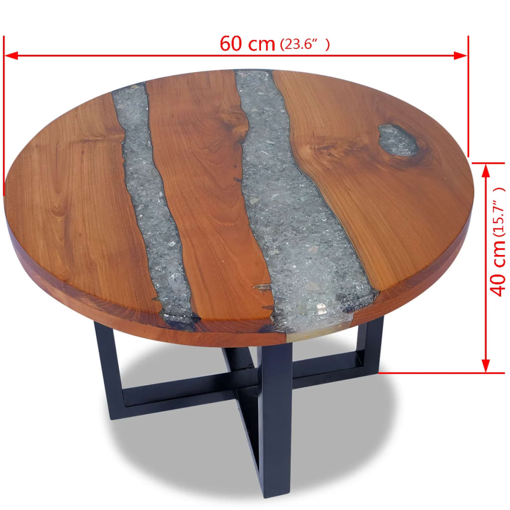 vidaXL Coffee Table Teak Resin 60 cm