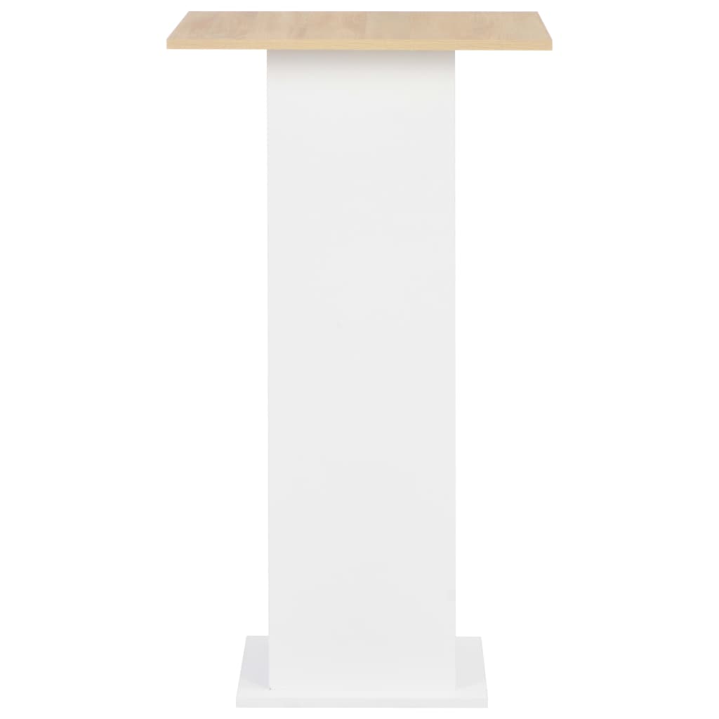 vidaXL Bar Table White and Sonoma Oak 60x60x110 cm