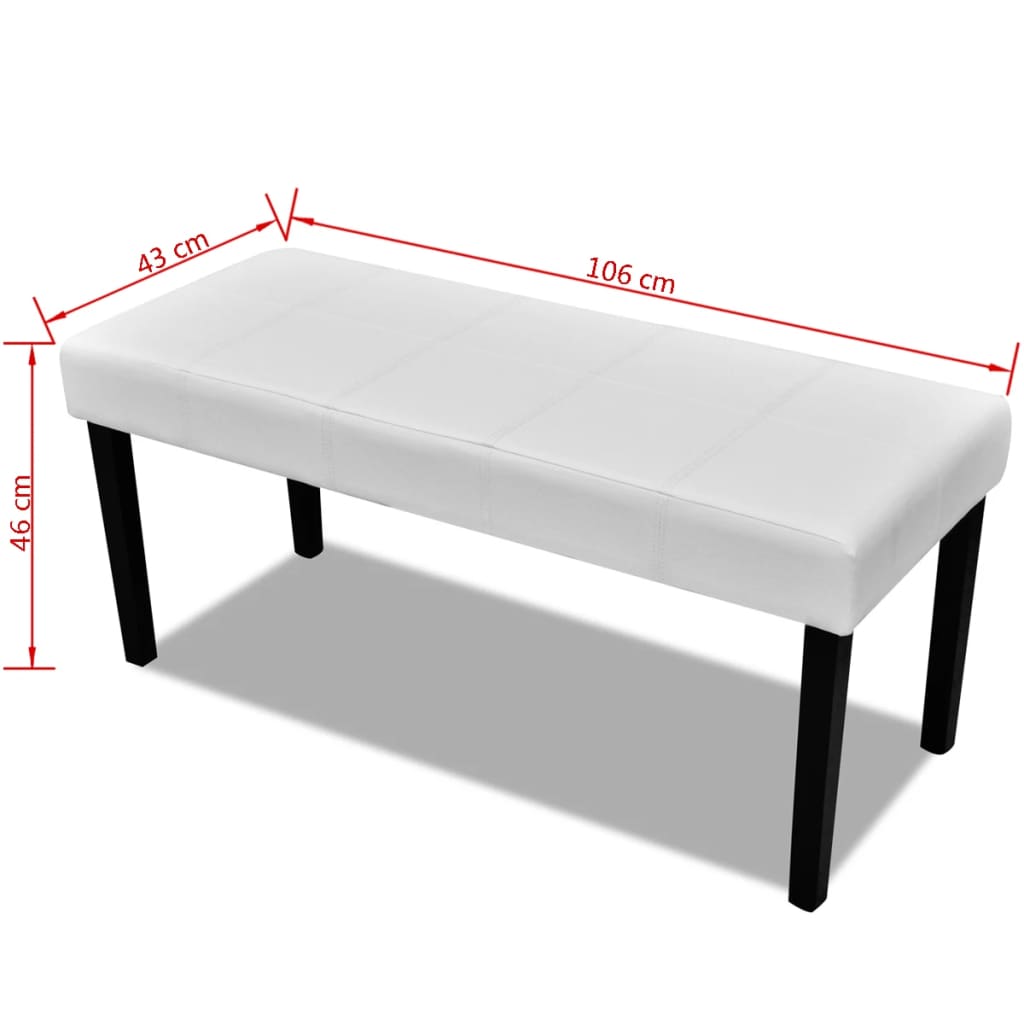 vidaXL White High Quality Artificial Leather Bench