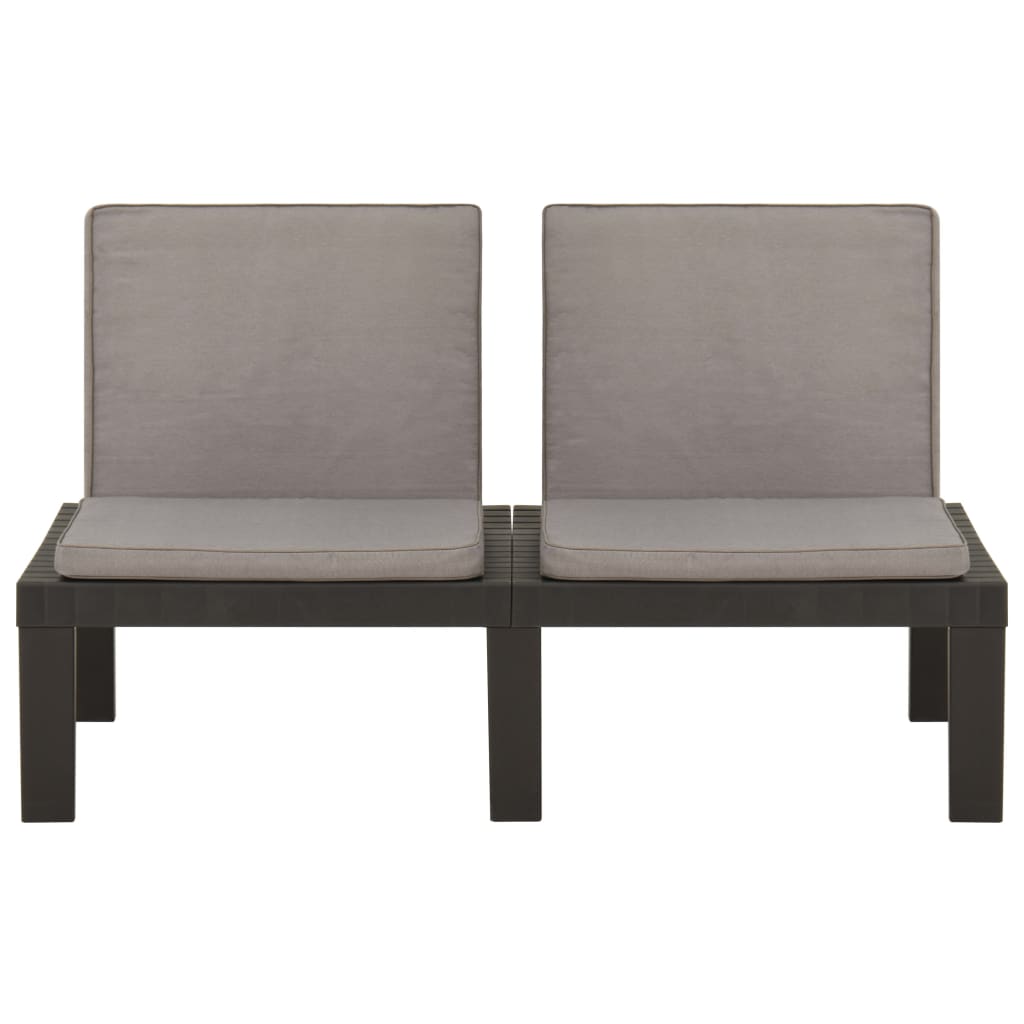 vidaXL 4 Piece Garden Lounge Set with Cushions Plastic Grey