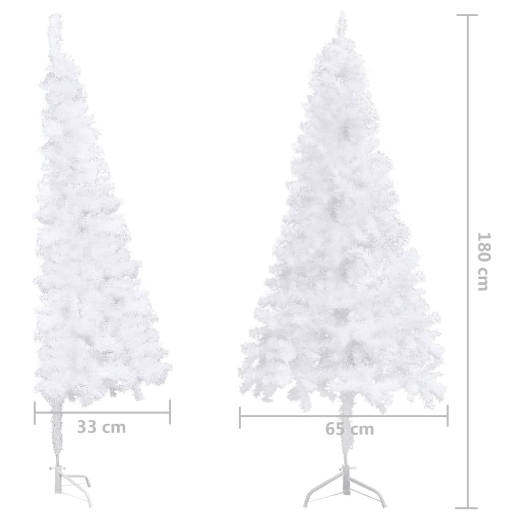 vidaXL Corner Artificial Christmas Tree White 180 cm PVC