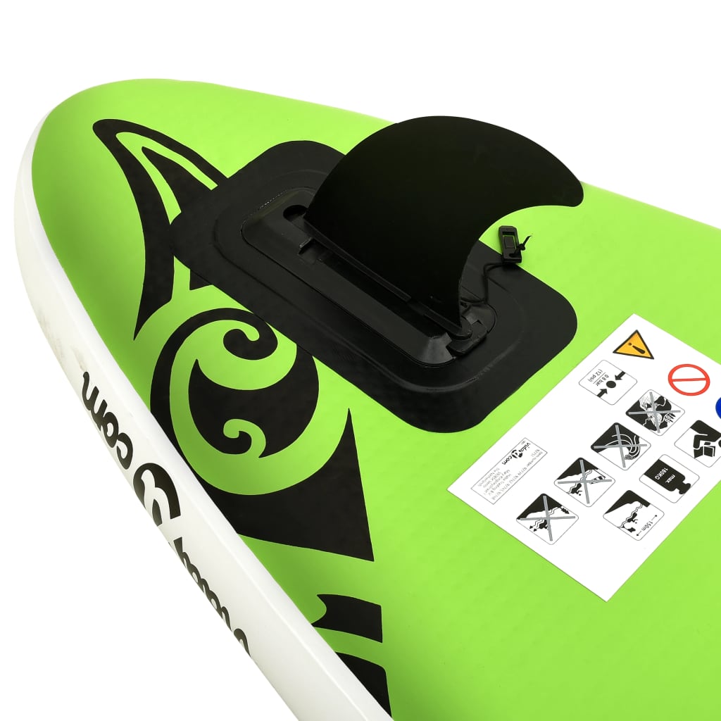 vidaXL Inflatable Stand Up Paddleboard Set 320x76x15 cm Green
