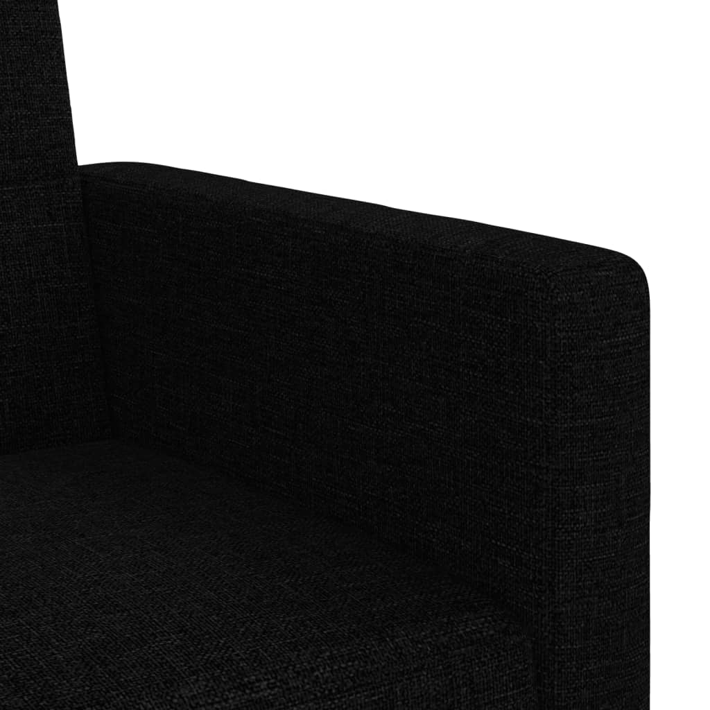 vidaXL Sofa Bed with Cushions Black Fabric