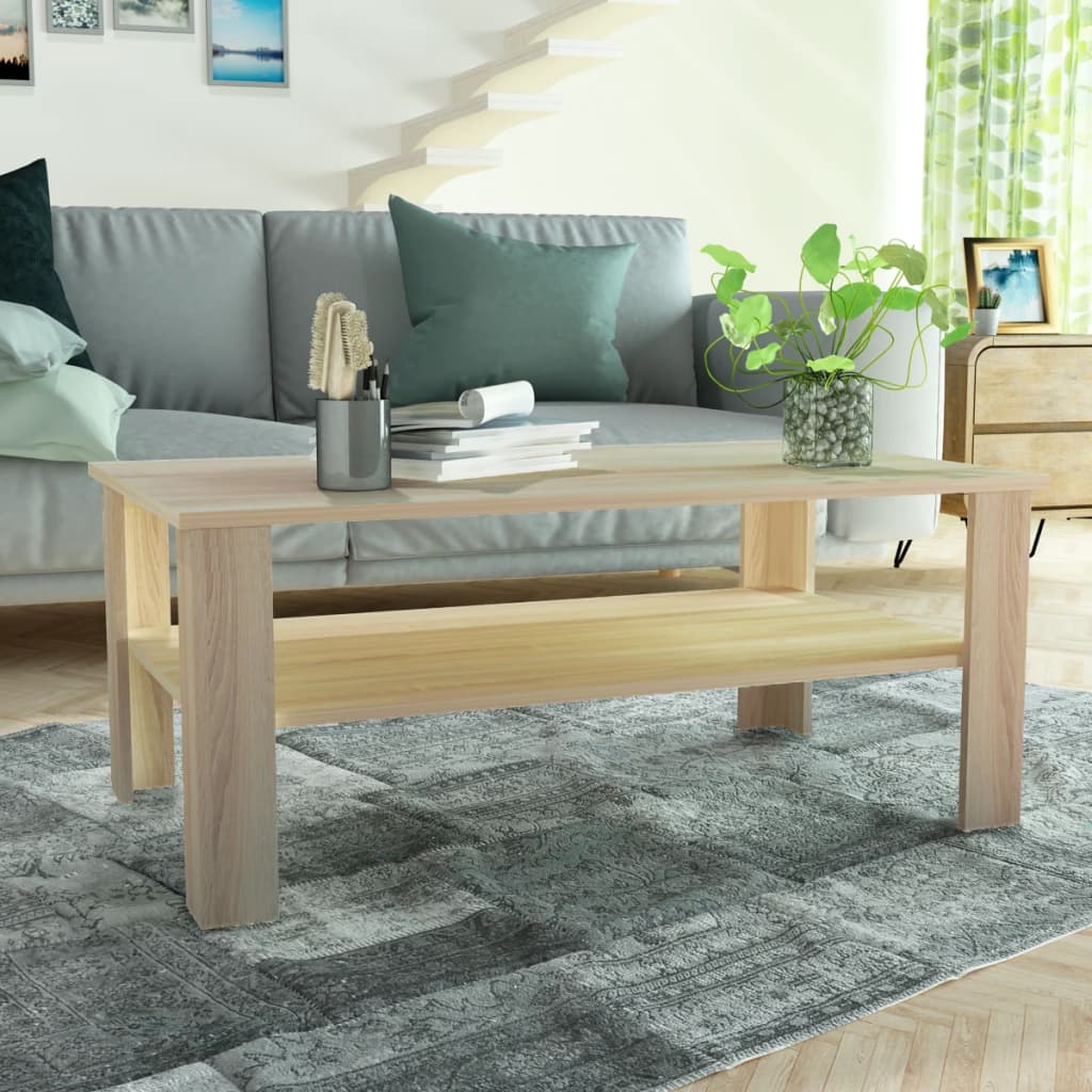 vidaXL Coffee Table Engineered Wood 100x59x42 cm Oak