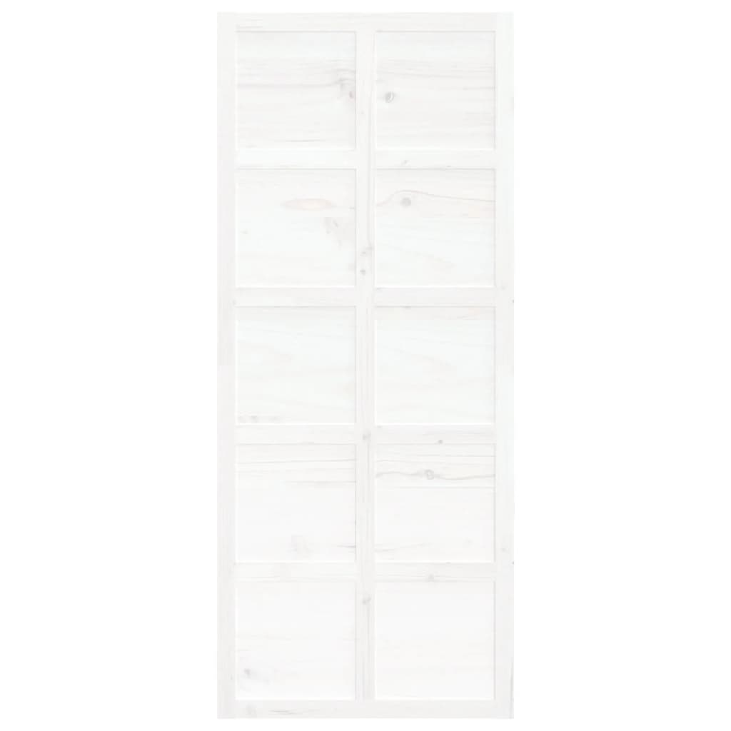 vidaXL Barn Door White 90x1.8x214 cm Solid Wood Pine