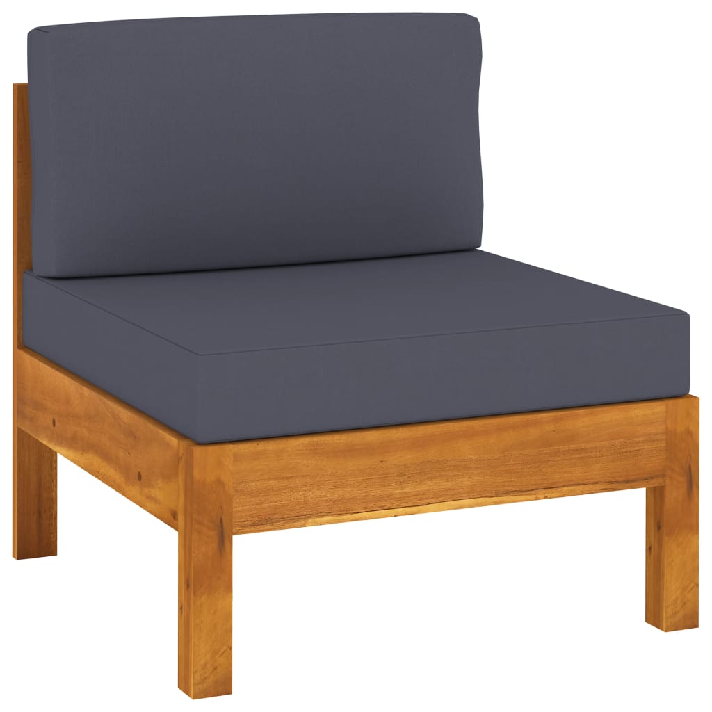 vidaXL 5 Piece Garden Lounge Set with Dark Grey Cushions Acacia Wood