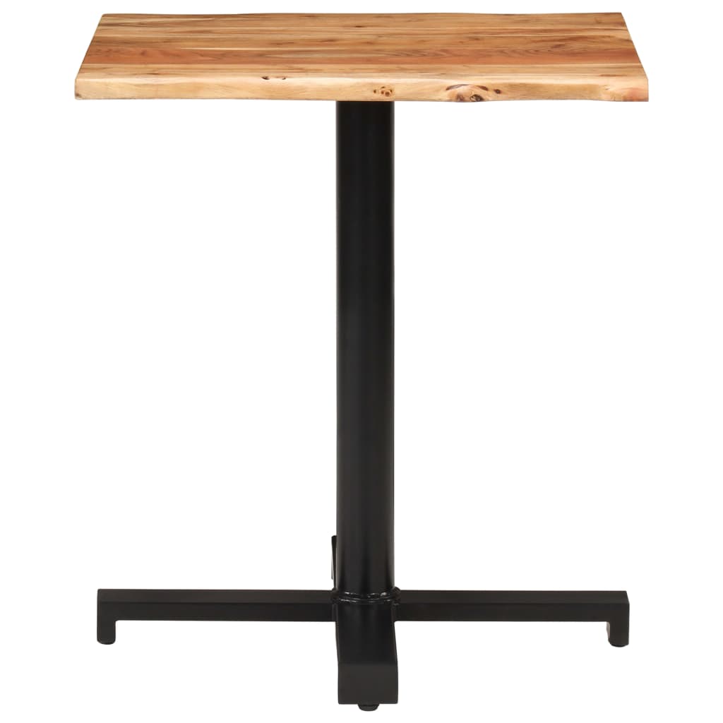 vidaXL Bistro Table with Live Edges 70x70x75 cm Solid Acacia Wood