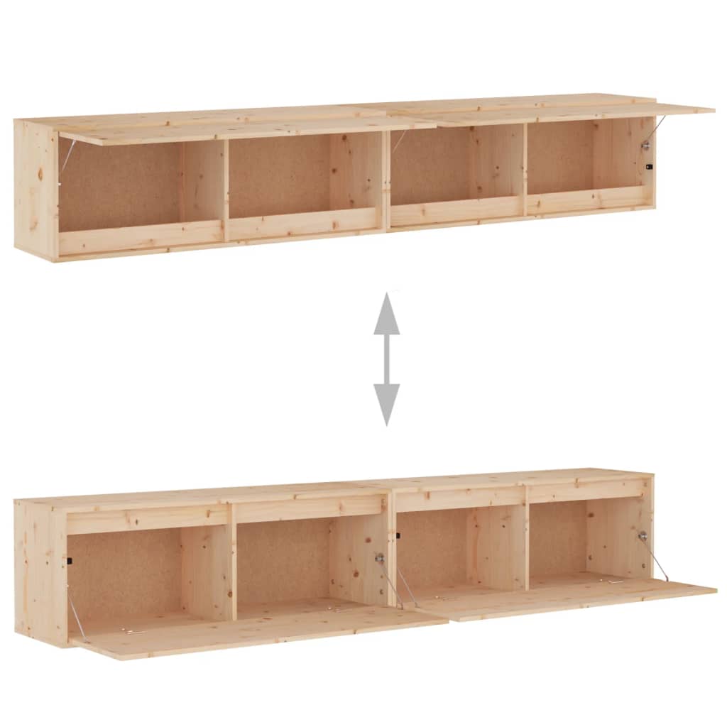 vidaXL Wall Cabinets 2 pcs 100x30x35 cm Solid Wood Pine