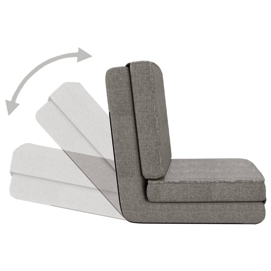 vidaXL Folding Floor Chair Light Grey Fabric