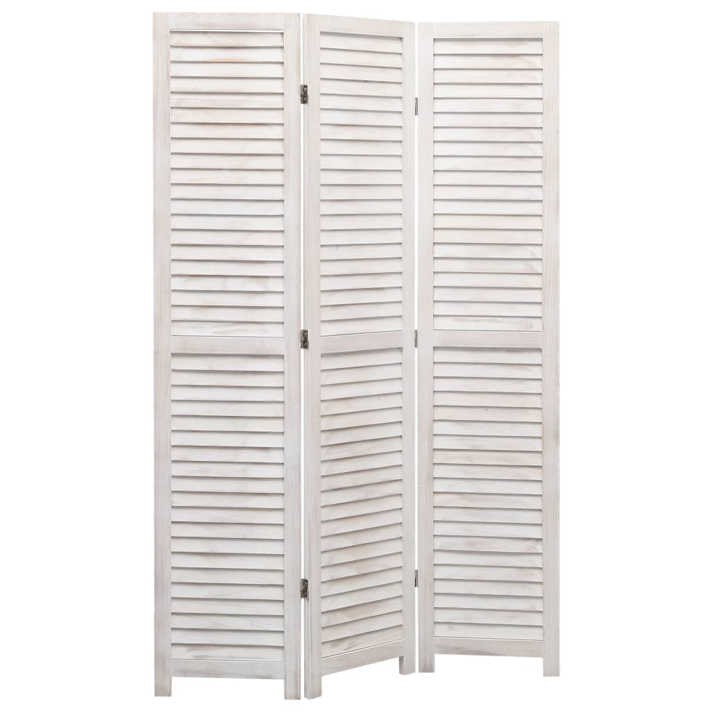 vidaXL 3-Panel Room Divider White 105x165 cm Wood
