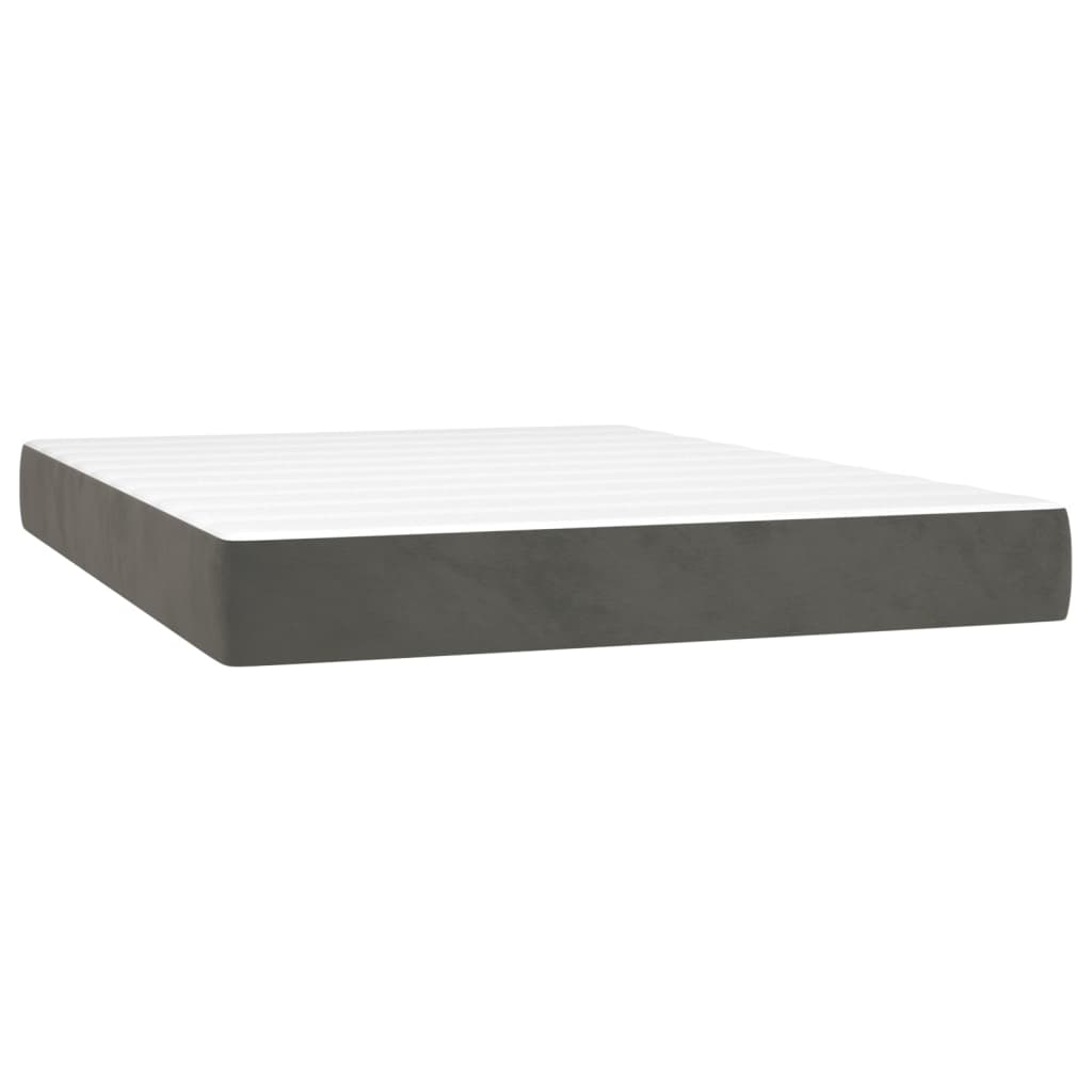 vidaXL Box Spring Bed with Mattress Dark Grey 152x203 cm Velvet